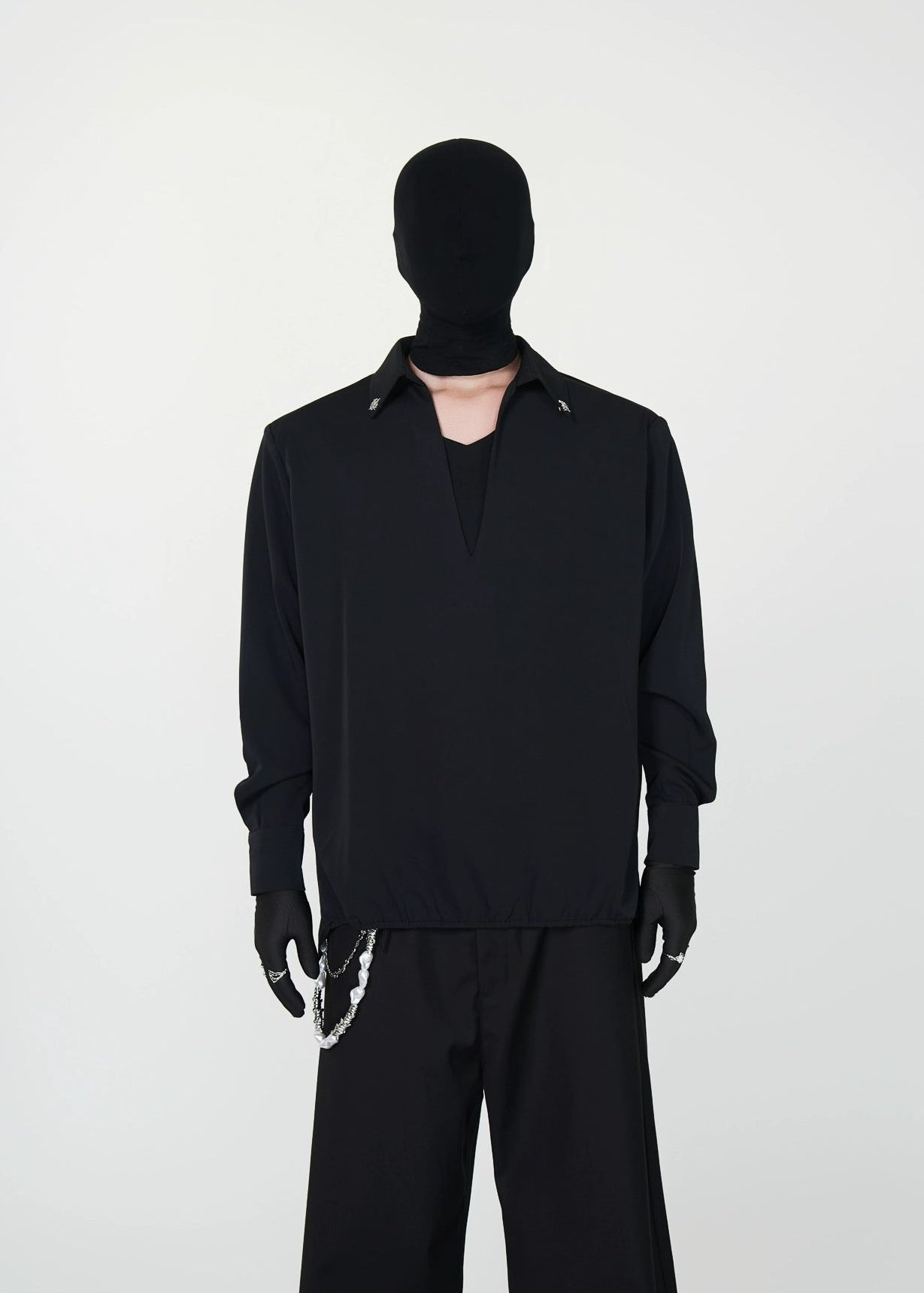 V - Neck Layered Long - Sleeve Polo - Rick Circus