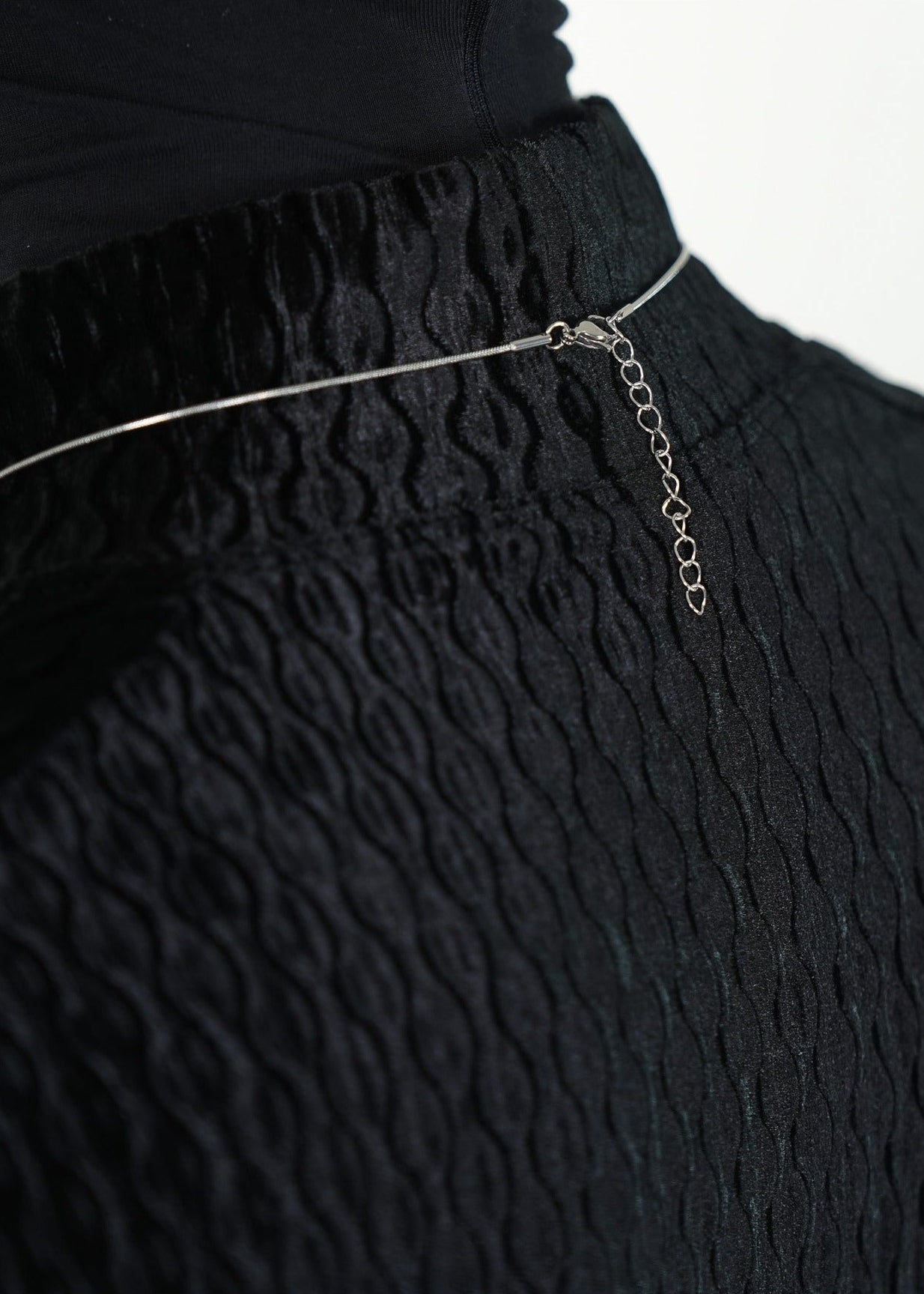 Velvet Textured Long Sleeve Turtleneck - Rick Circus