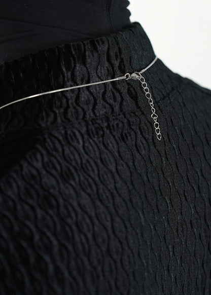 Velvet Textured Long Sleeve Turtleneck - Rick Circus