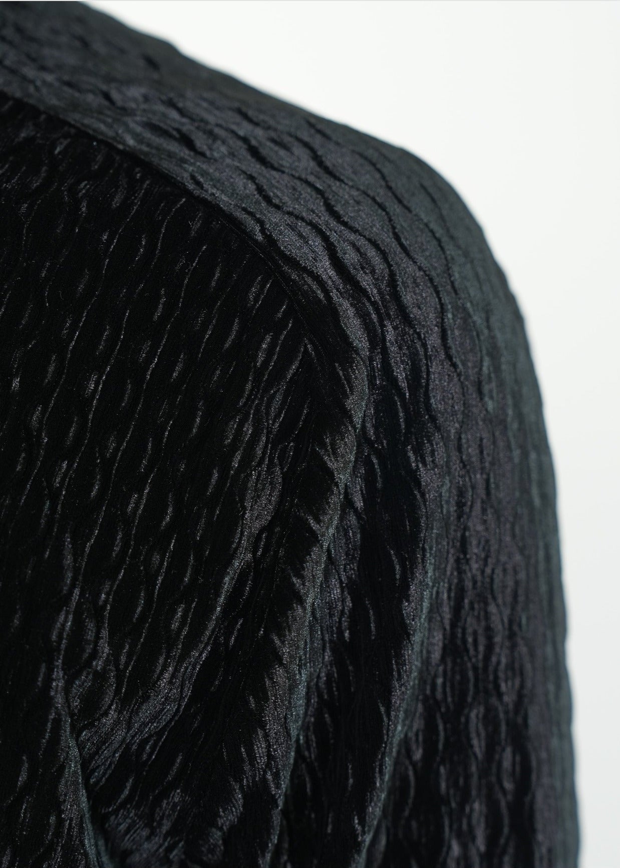 Velvet Textured Long Sleeve Turtleneck - Rick Circus