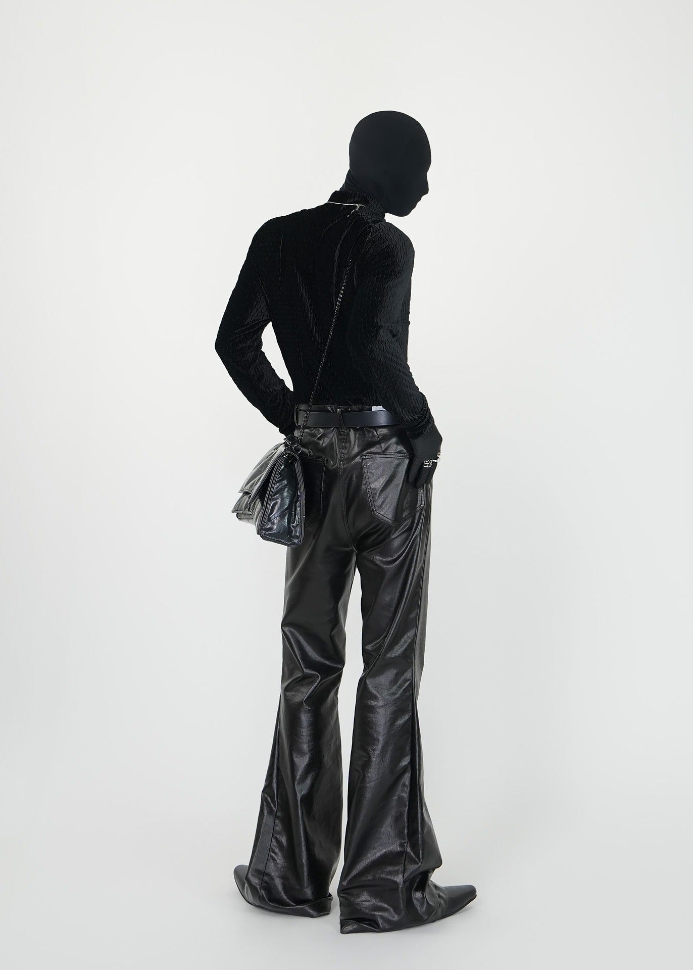 Velvet Textured Long Sleeve Turtleneck - Rick Circus