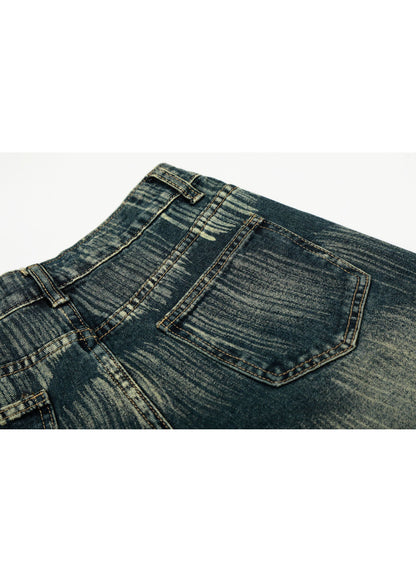 Vintage Brush Print Jeans - Rick Circus
