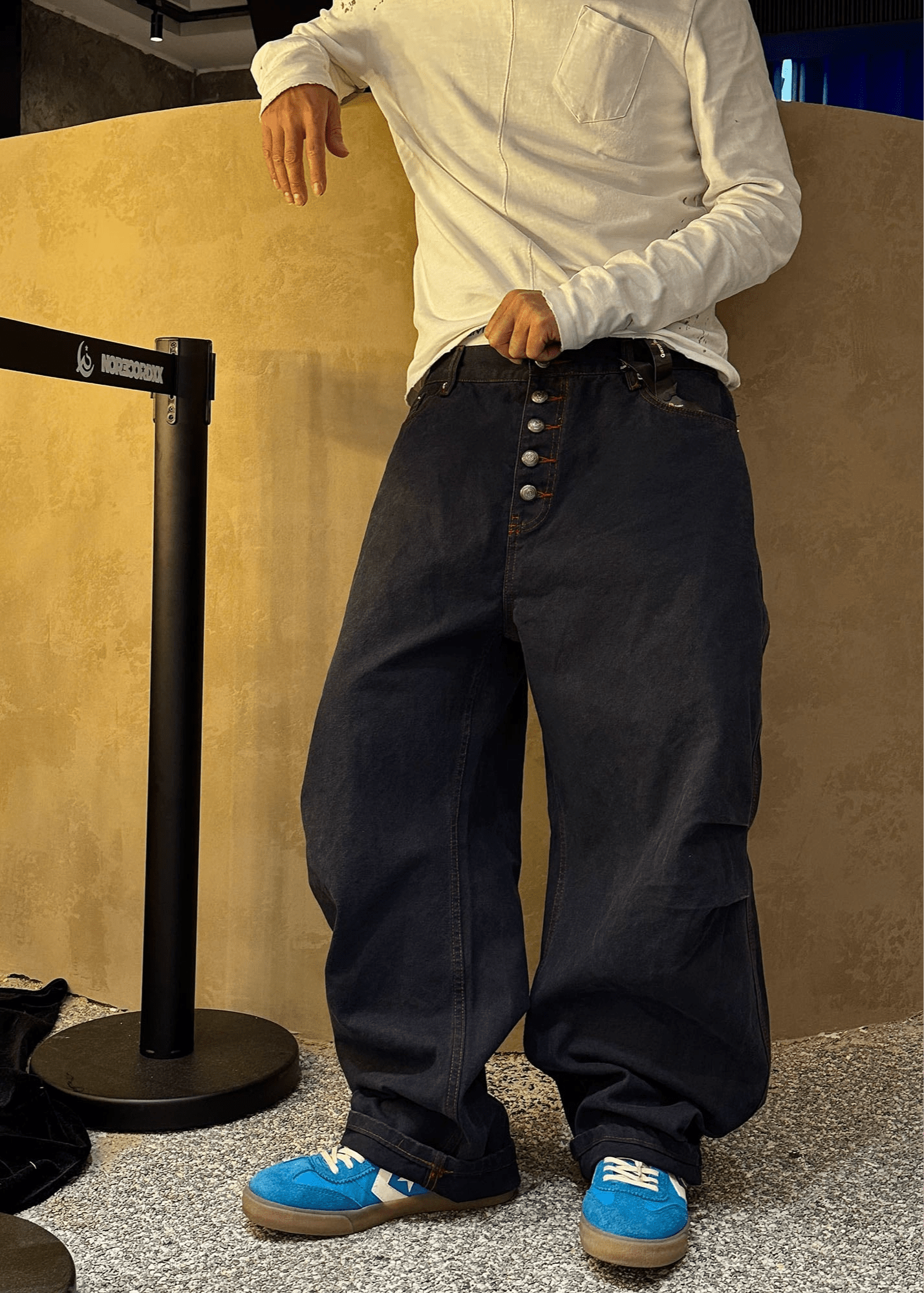 Vintage Button Fly Wide - Leg Pants - Rick Circus