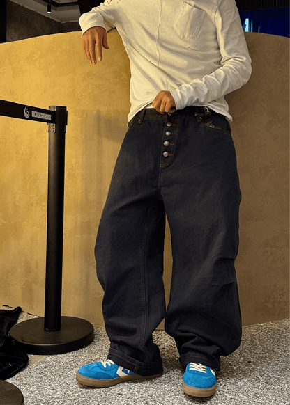 Vintage Button Fly Wide - Leg Pants - Rick Circus