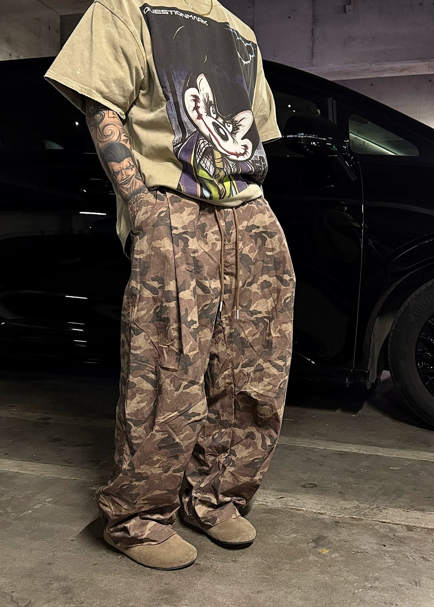 Vintage Camo Wide - Leg Tactical Pants - Rick Circus