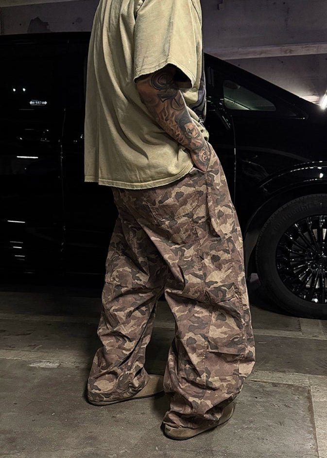 Vintage Camo Wide - Leg Tactical Pants - Rick Circus