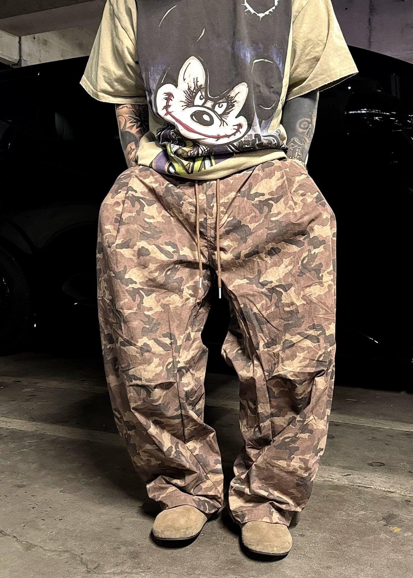 Vintage Camo Wide - Leg Tactical Pants - Rick Circus