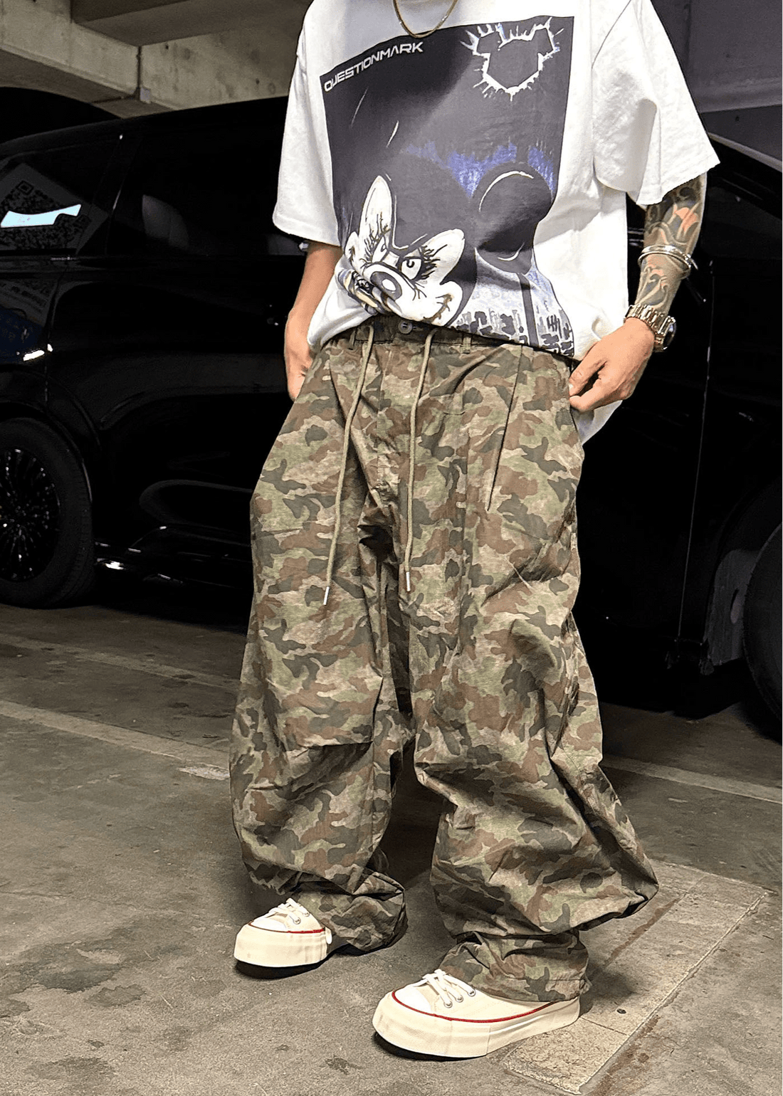 Vintage Camo Wide - Leg Tactical Pants - Rick Circus