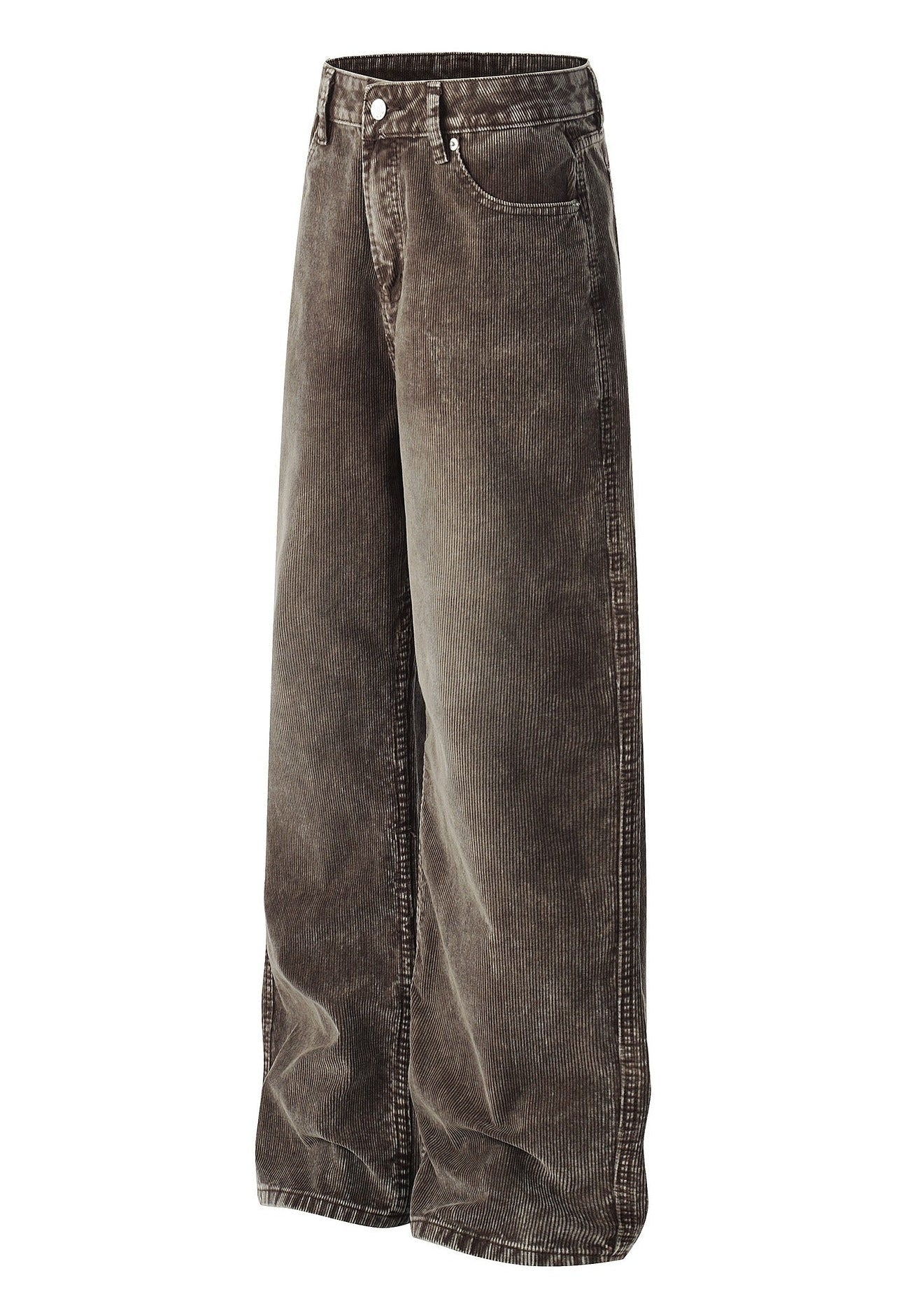 Vintage Clean Fit Casual Washed Corduroy Straight Pants - Rick Circus