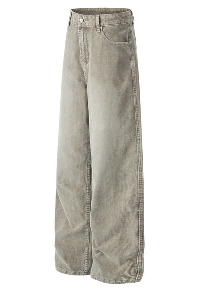 Vintage Clean Fit Casual Washed Corduroy Straight Pants - Rick Circus