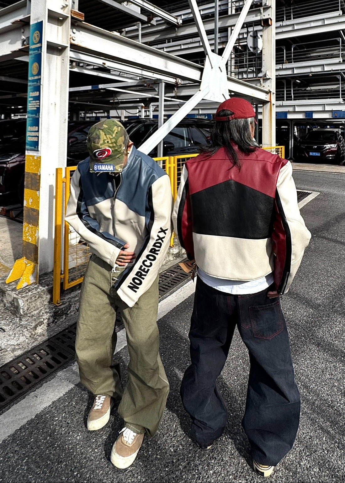 Vintage Colorblock PU Leather Jacket - Rick Circus