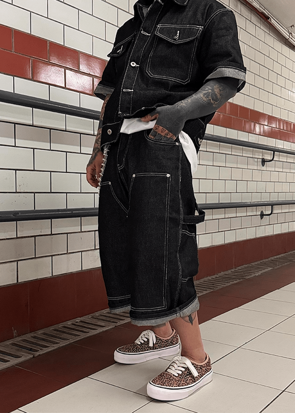Vintage Contrast Stitch Cropped Jeans - Rick Circus
