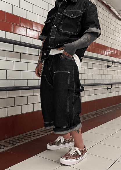 Vintage Contrast Stitch Cropped Jeans - Rick Circus