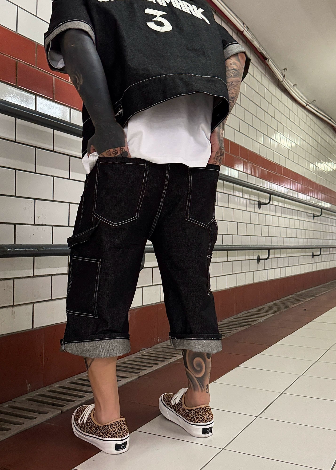 Vintage Contrast Stitch Cropped Jeans - Rick Circus
