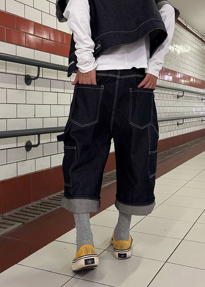 Vintage Contrast Stitch Cropped Jeans - Rick Circus