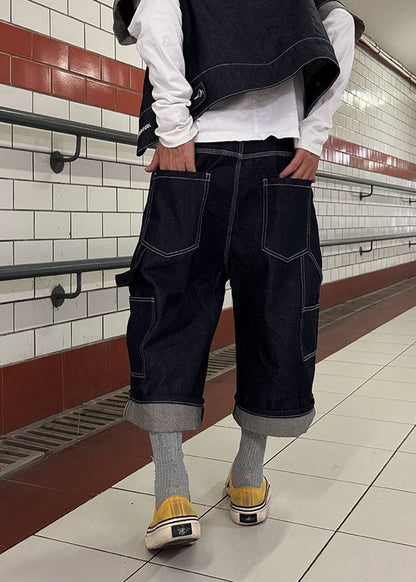 Vintage Contrast Stitch Cropped Jeans - Rick Circus