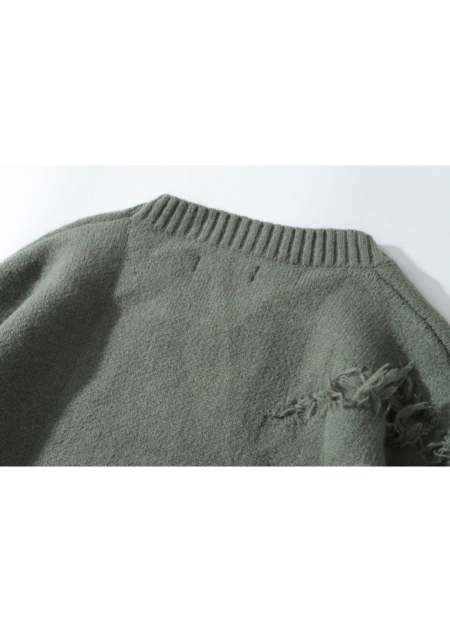 Vintage Distressed Fringe Knit Sweater - Rick Circus