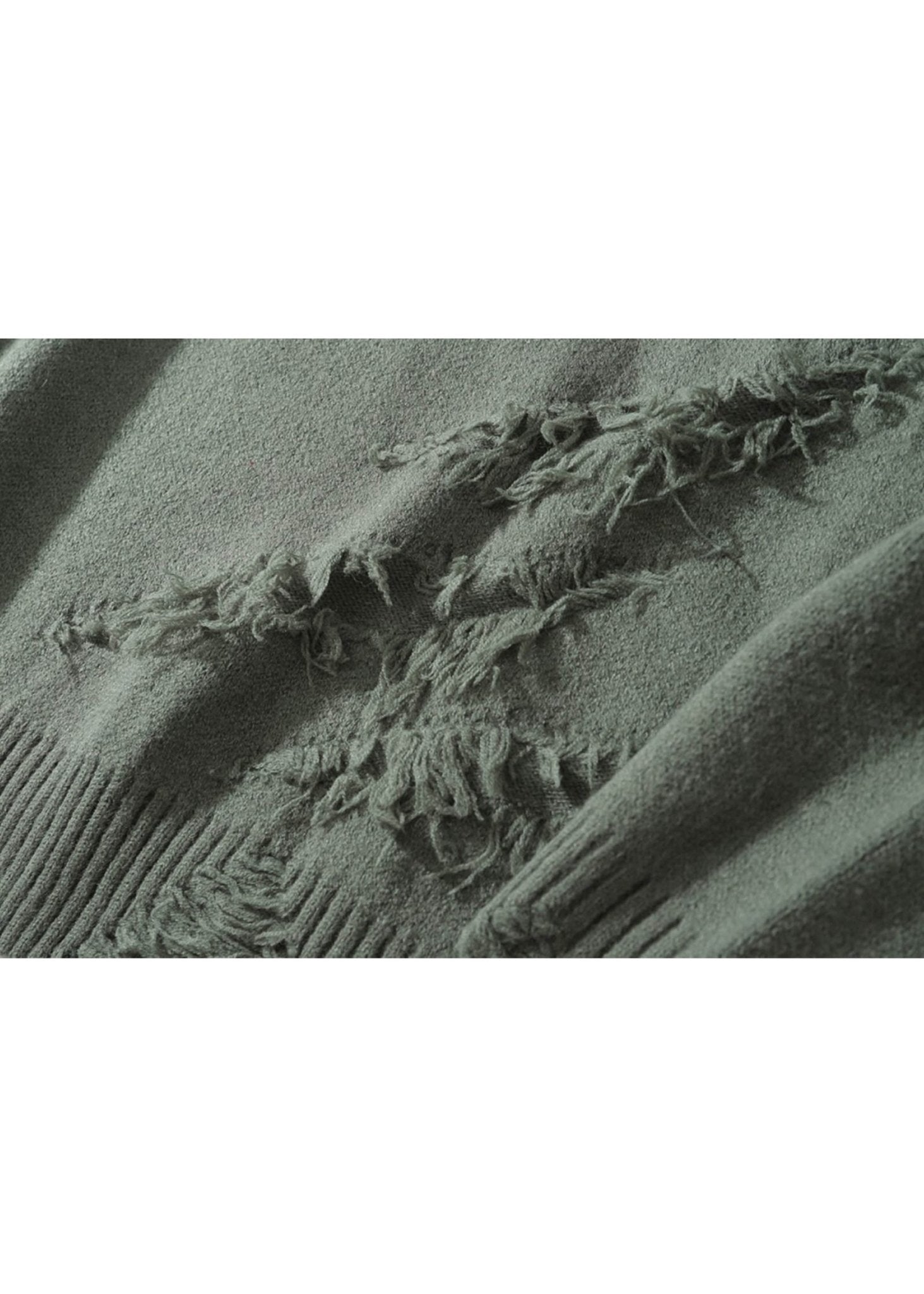 Vintage Distressed Fringe Knit Sweater - Rick Circus