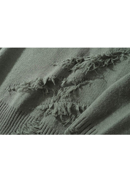 Vintage Distressed Fringe Knit Sweater - Rick Circus