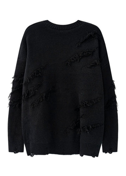 Vintage Distressed Fringe Knit Sweater - Rick Circus