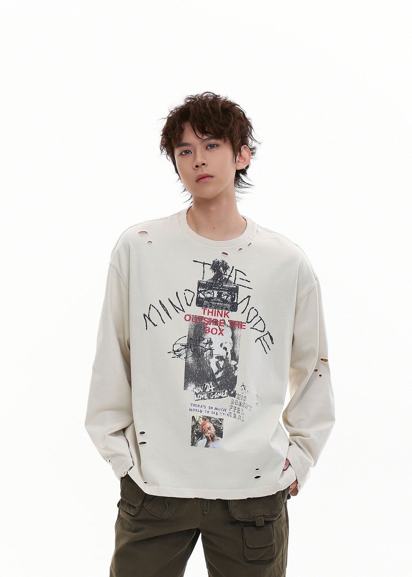 Vintage Distressed Long Sleeve T-Shirt - Rick Circus