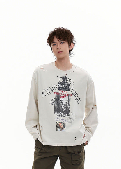 Vintage Distressed Long Sleeve T-Shirt - Rick Circus