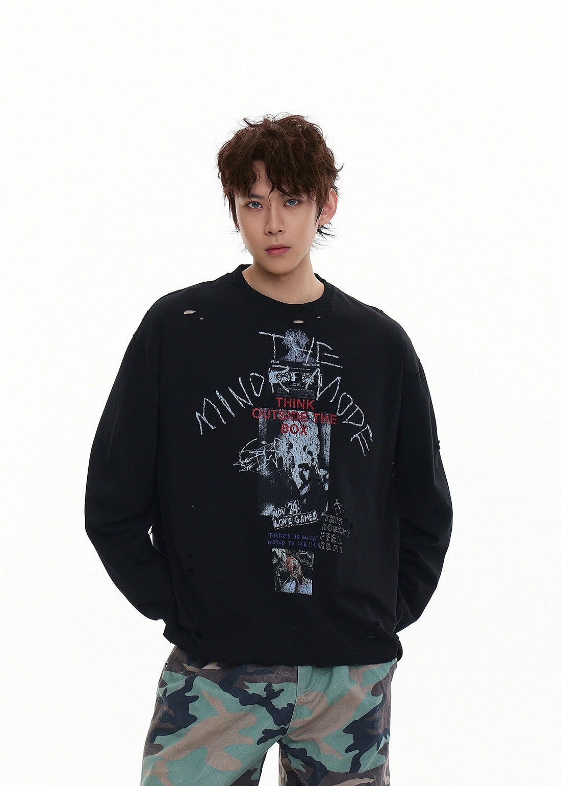 Vintage Distressed Long Sleeve T-Shirt - Rick Circus