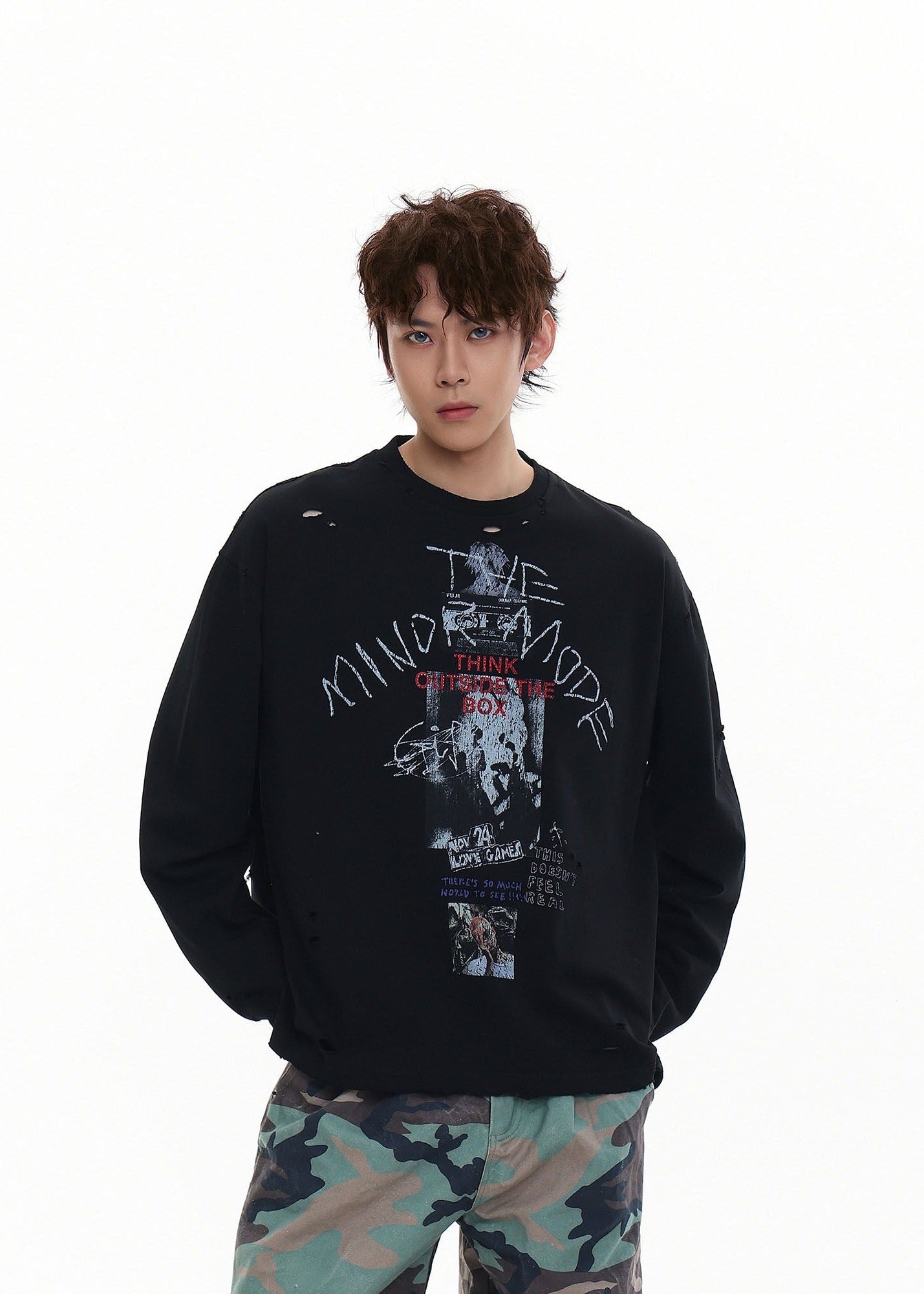 Vintage Distressed Long Sleeve T-Shirt - Rick Circus