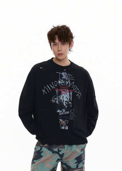 Vintage Distressed Long Sleeve T-Shirt - Rick Circus