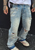 Vintage Distressed Loose Fit Straight - Leg Jeans - Rick Circus