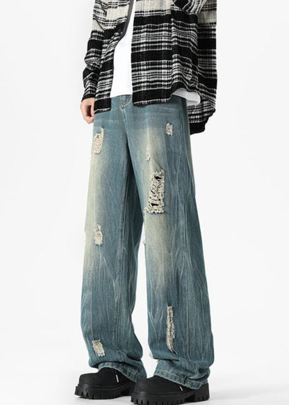 Vintage Distressed Wide - Leg Jeans - Rick Circus