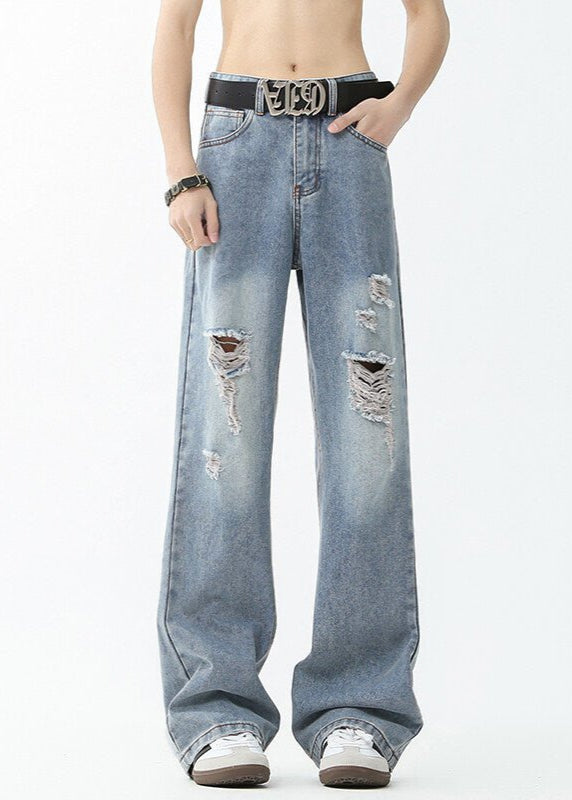 Vintage Distressed Wide - Leg Jeans - Rick Circus