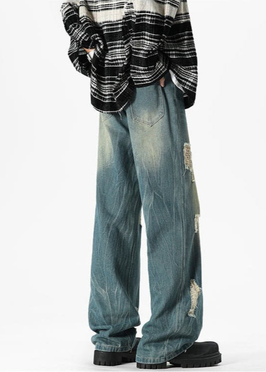 Vintage Distressed Wide - Leg Jeans - Rick Circus