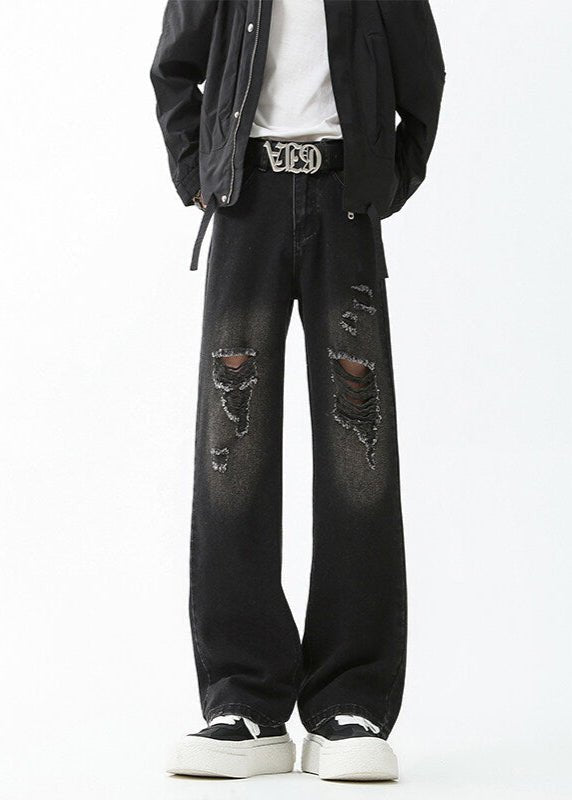 Vintage Distressed Wide - Leg Jeans - Rick Circus