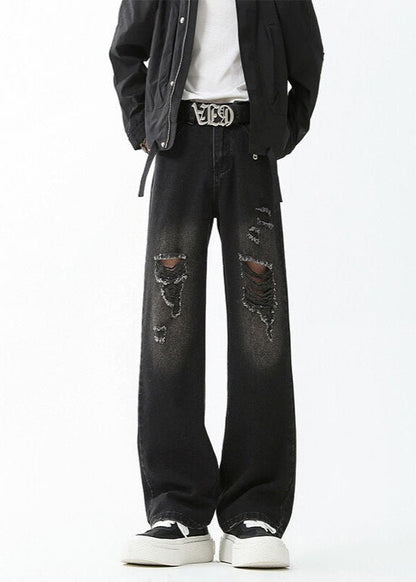 Vintage Distressed Wide - Leg Jeans - Rick Circus