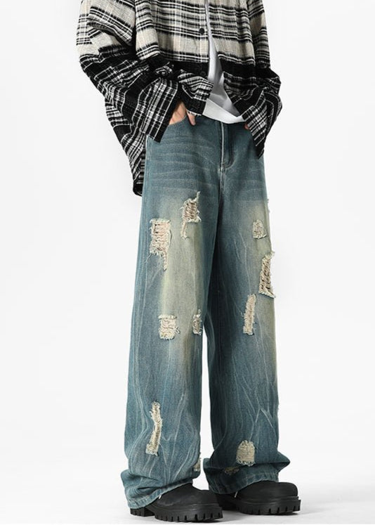 Vintage Distressed Wide - Leg Jeans - Rick Circus