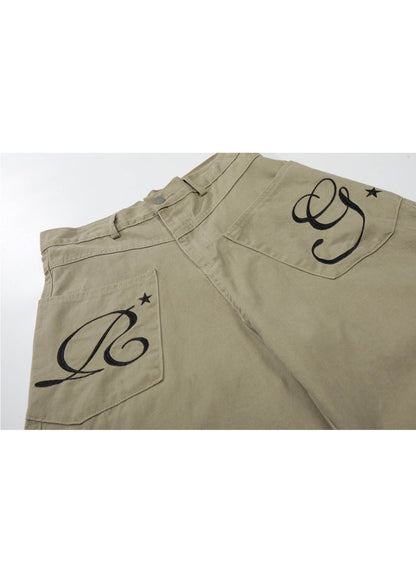 Vintage Embroidered Cargo Shorts - Rick Circus