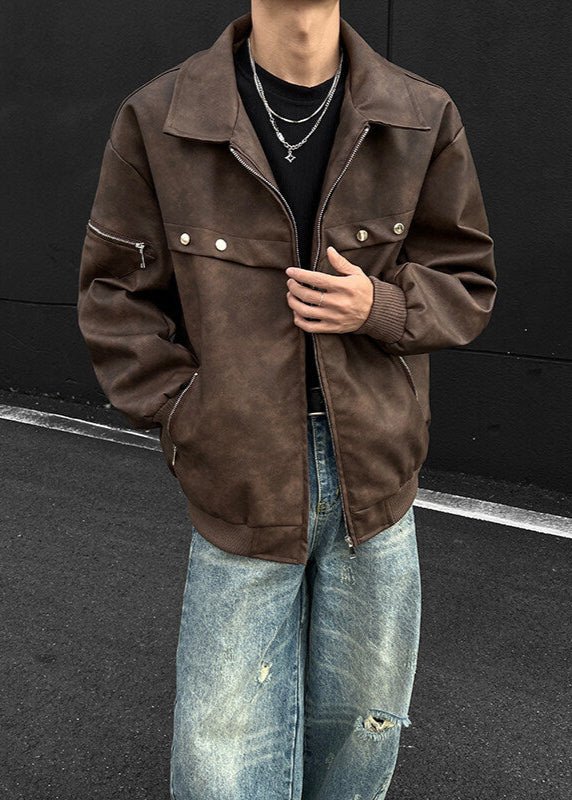 Vintage Faux Leather Bomber Jacket - Rick Circus