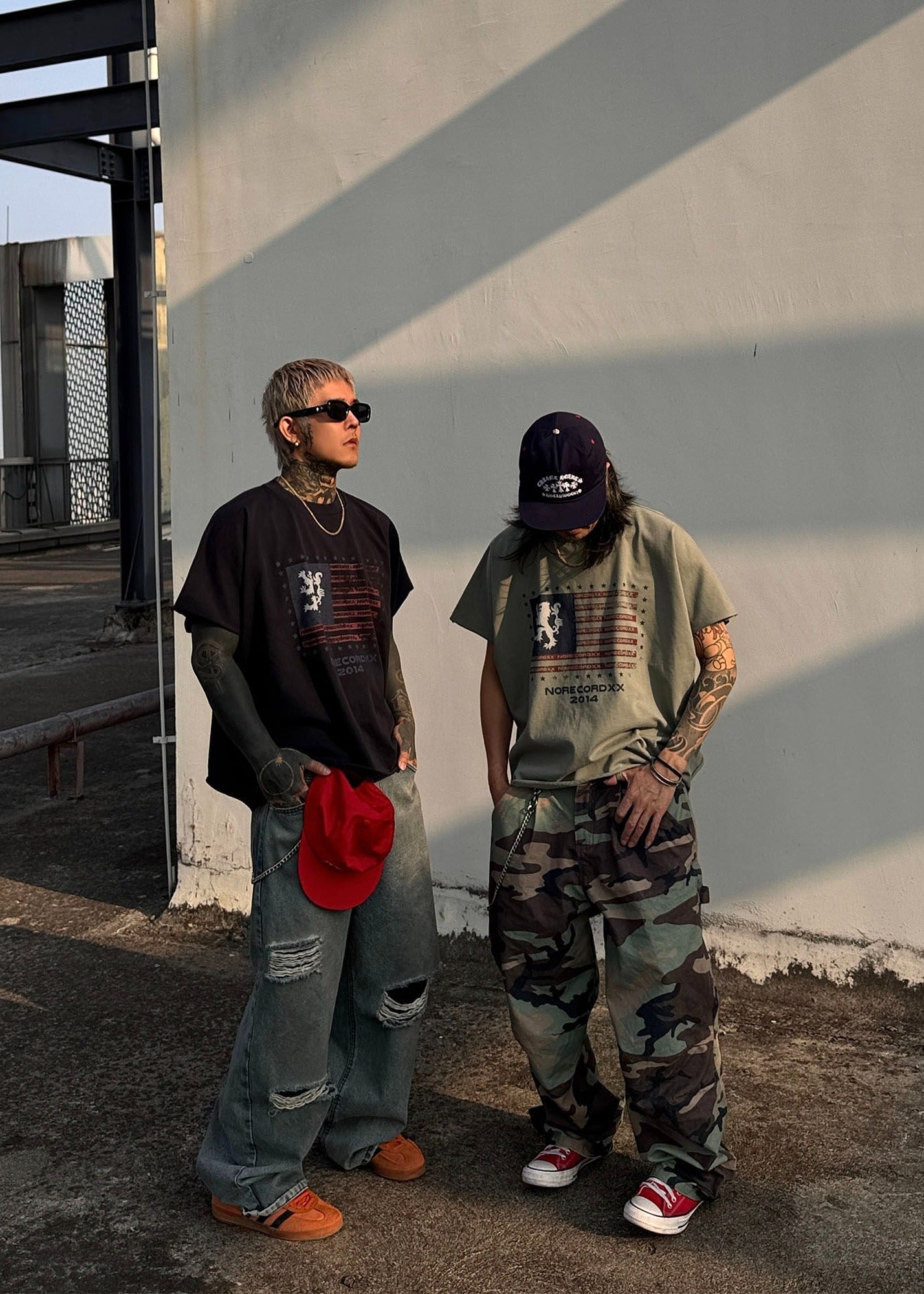 Vintage Flag Print Oversize T-Shirt - Rick Circus