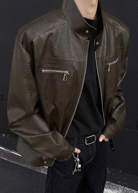 Vintage - Inspired PU Leather Jacket - Rick Circus