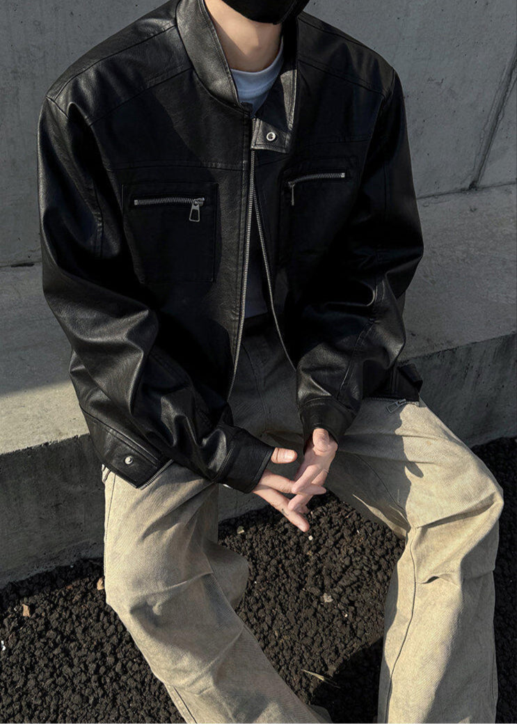 Vintage - Inspired PU Leather Jacket - Rick Circus