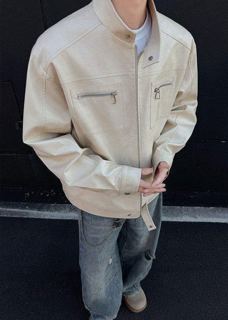 Vintage - Inspired PU Leather Jacket - Rick Circus