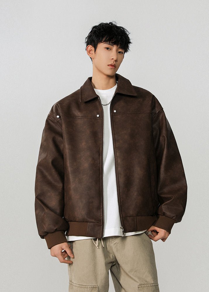 Vintage - Inspired PU Leather Jacket - Rick Circus