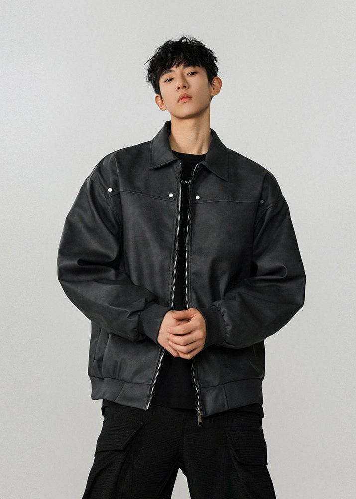 Vintage - Inspired PU Leather Jacket - Rick Circus
