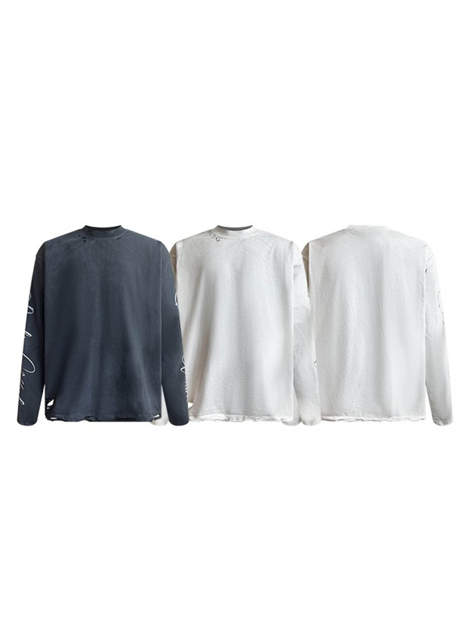 Vintage Loose Fit Letter Print Long Sleeve T-Shirt - Rick Circus