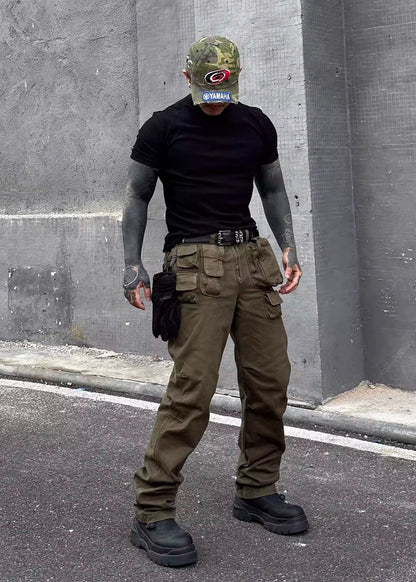 Vintage Multi - Pocket Washed Utility Pants - Rick Circus