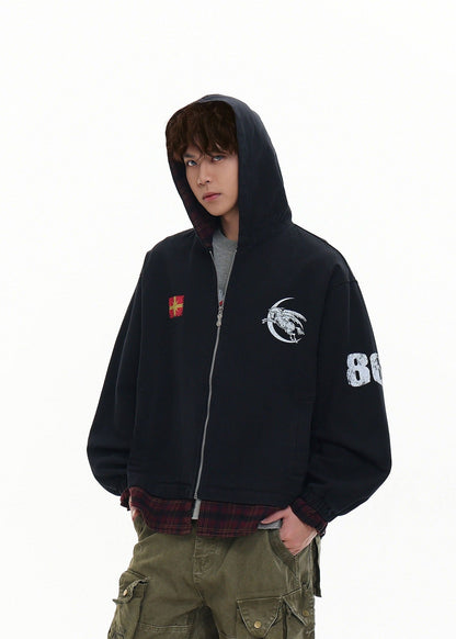Vintage Plaid Layered Hoodie - Rick Circus