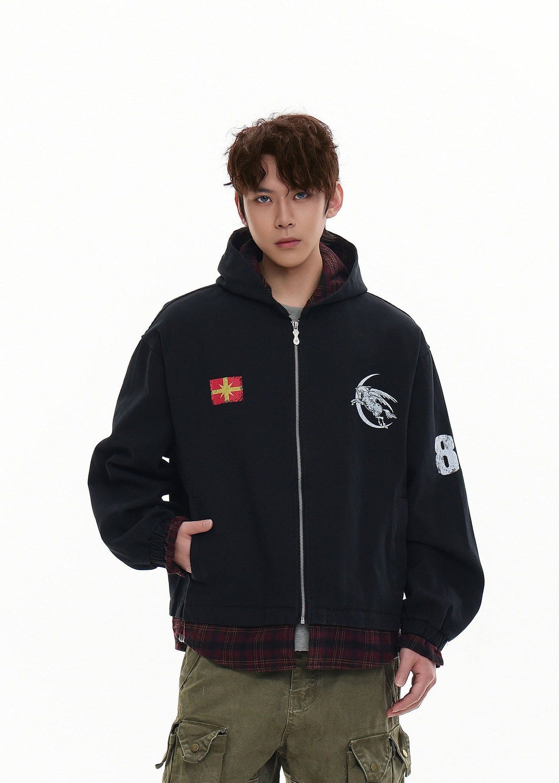 Vintage Plaid Layered Hoodie - Rick Circus