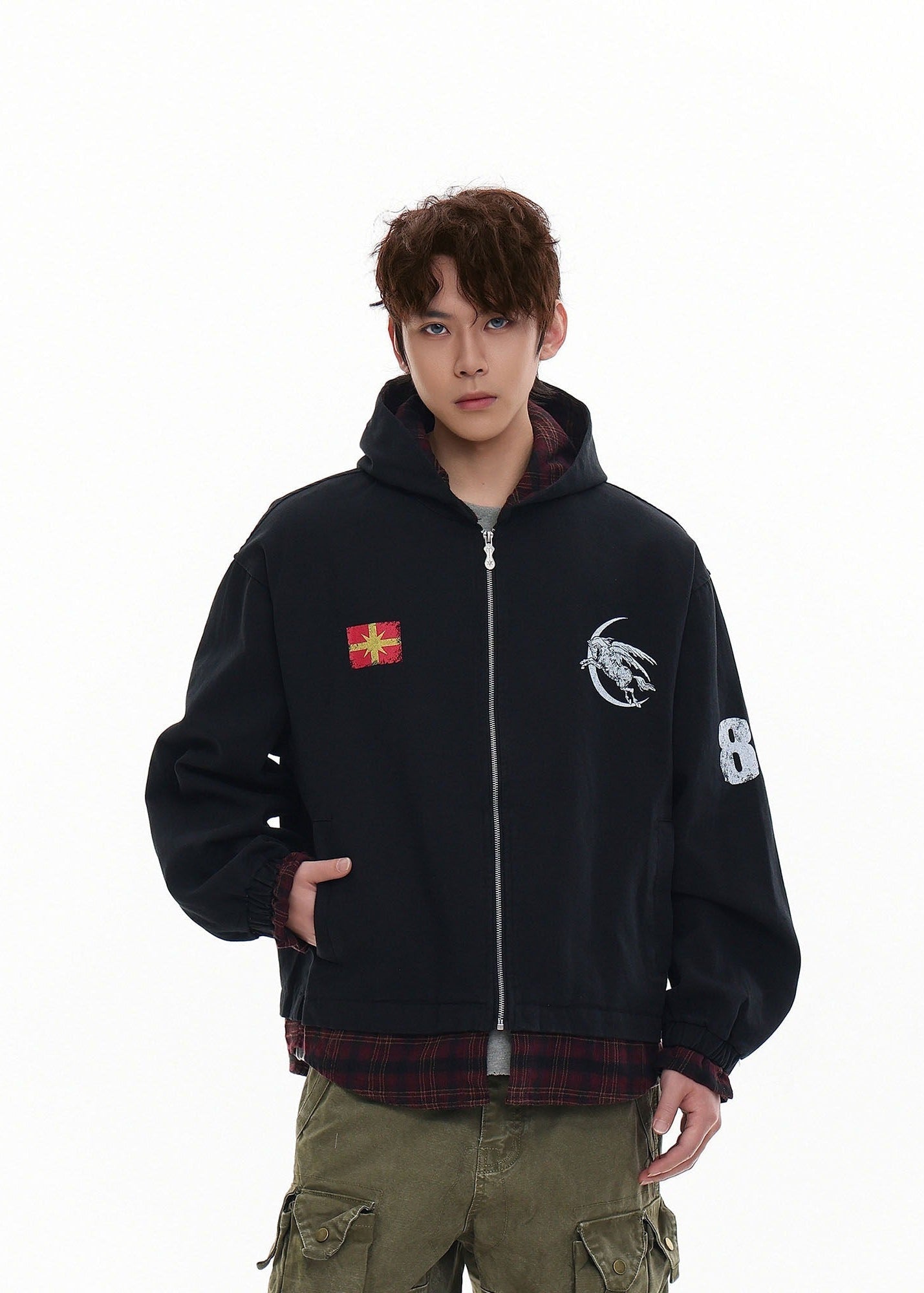 Vintage Plaid Layered Hoodie - Rick Circus