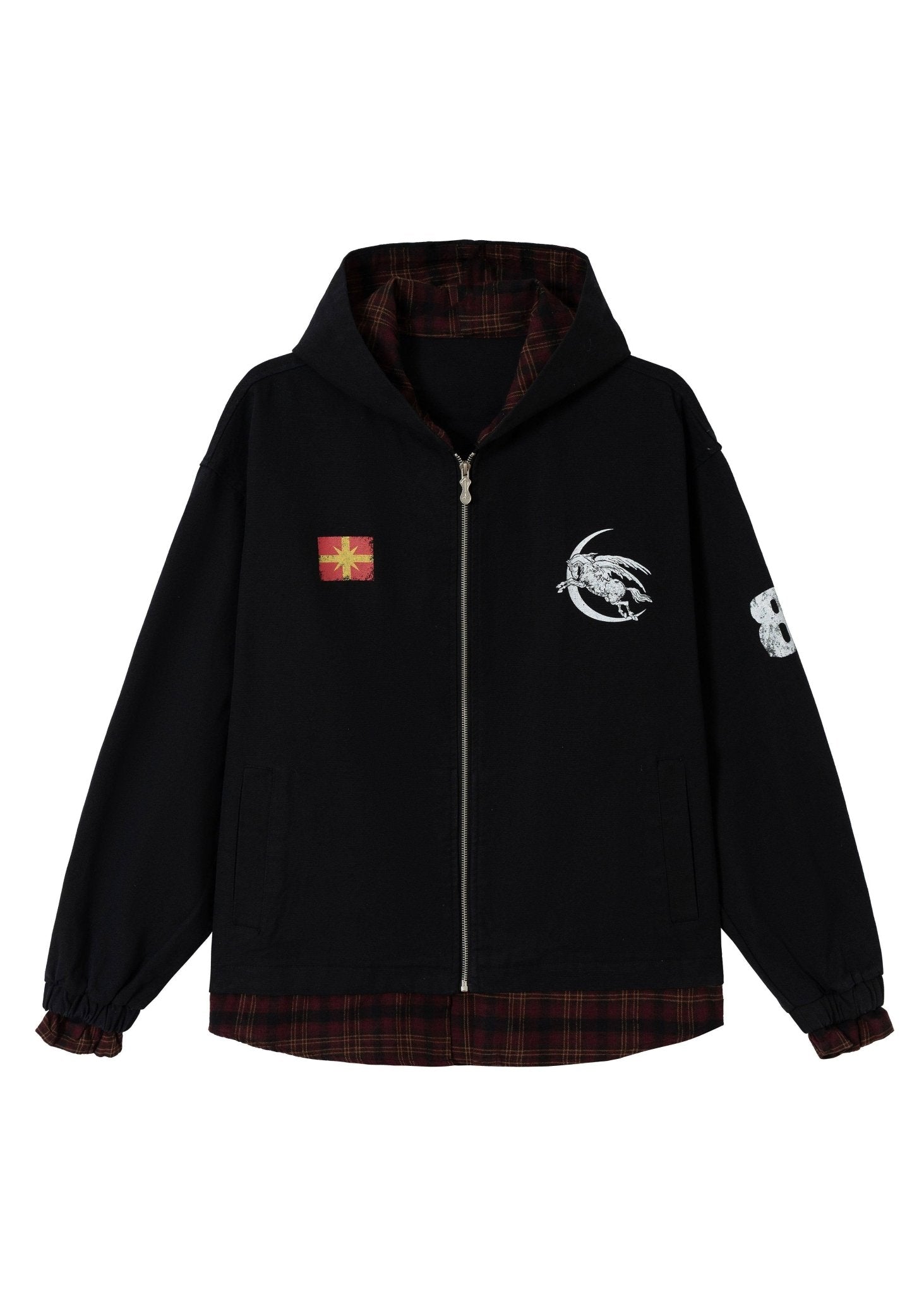 Vintage Plaid Layered Hoodie - Rick Circus